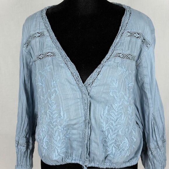 Free People Blue Crop Top - Picture 6 of 9